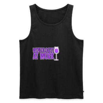 Wineologist At Work 2 - Men's Premium Organic Tank Top - black - Front - AI Model Male 178 light (178cm)