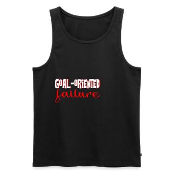 Goal Oriented Failure 4 - Men's Premium Organic Tank Top - black - Front - AI Model Male 178 light (178cm)