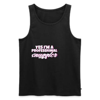 Yes, I'm A Professional Snuggler 4 - Men's Premium Organic Tank Top - black - Front - AI Model Male 178 light (178cm)