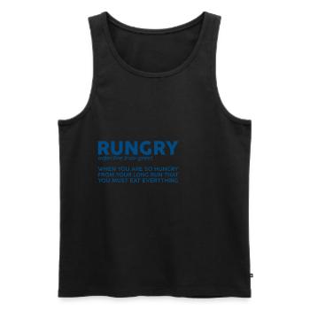 Rungry, Defninition Description 3 - Men's Premium Organic Tank Top - black - Front - Michal (187cm)