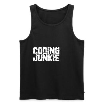 Coding Junkie - Männer Premium Bio Tank Top - Schwarz - Vorne - Michal (187cm)