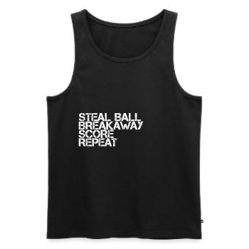 Steal Ball Breakaway Score Repeat 3 - Men's Premium Organic Tank Top - black - Front - AI Model Male 178 light (178cm)