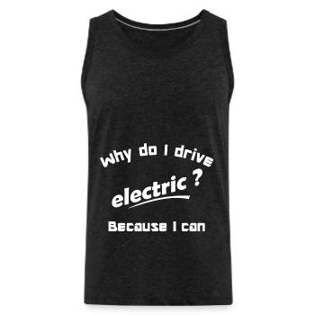 electric - Men's Premium Organic Tank Top - charcoal grey - Front - Alexander (188cm)