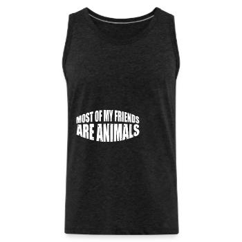 Most Of My Friends Are Animals 8 - Men's Premium Organic Tank Top - charcoal grey - Front - Alexander (188cm)