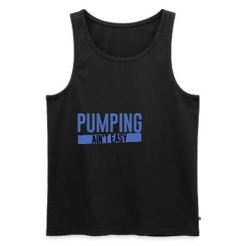 Pumping Ain't Easy 2 - Männer Premium Bio Tank Top - Schwarz - Vorne - Michal (187cm)