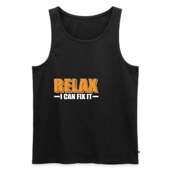 Relax I Can Fix It 15 - Men's Premium Organic Tank Top - black - Front - Michal (187cm)