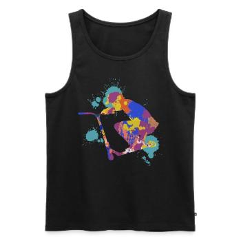 Scooter trick - Männer Premium Bio Tank Top - Schwarz - Vorne - AI Model Male 178 light (178cm)