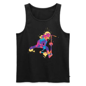 Stunt Scooter colorful - Männer Premium Bio Tank Top - Schwarz - Vorne - Michal (187cm)