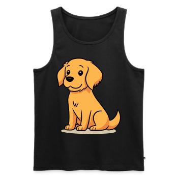 Cute dog design for dog owners - Men's Premium Organic Tank Top - black - Front - AI Model Male 178 light (178cm)