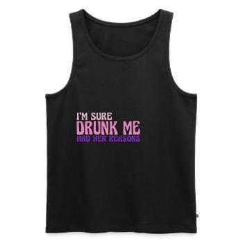 Je suis sûr que Drunk Me avait ses raisons 17 - Débardeur bio Premium Homme - noir - Devant - Michal (187cm)