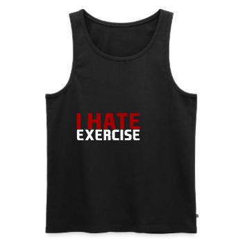 I Hate Exercise - Männer Premium Bio Tank Top - Schwarz - Vorne - Michal (187cm)