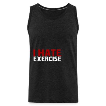 I Hate Exercise - Männer Premium Bio Tank Top - Anthrazit - Vorne - Alexander (188cm)