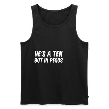 He's A Ten But In Pesos - Männer Premium Bio Tank Top - Schwarz - Vorne - AI Model Male 178 light (178cm)