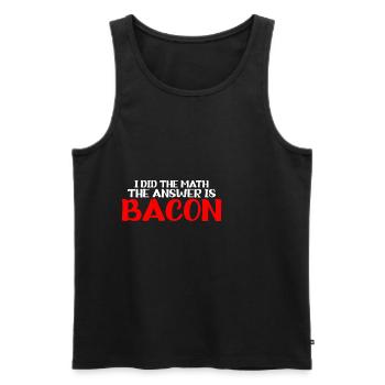 J’ai fait le calcul, la réponse est bacon 7 - Débardeur bio Premium Homme - noir - Devant - Michal (187cm)