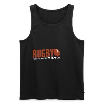 Rugby Is My Favorite Season 4 - Men's Premium Organic Tank Top - black - Front - AI Model Male 178 light (178cm)