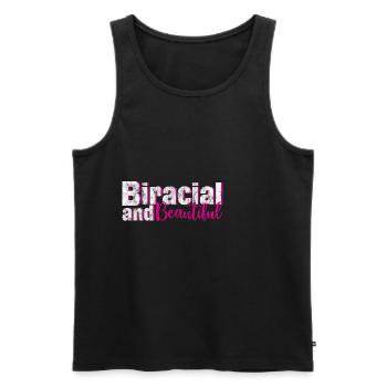 Biracial And Beautiful 3 - Men's Premium Organic Tank Top - black - Front - Michal (187cm)