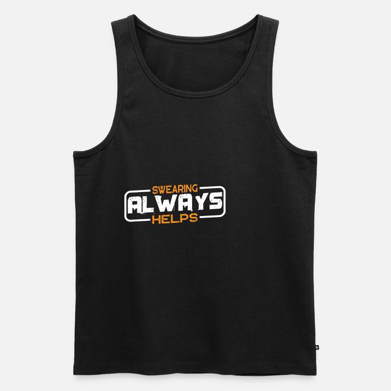 Swearing Always Helps 14 - Men's Premium Organic Tank Top - black