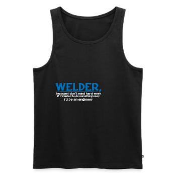 Welder, Because I Don't Mind Hard Work 4 - Männer Premium Bio Tank Top - Schwarz - Vorne - AI Model Male 178 light (178cm)