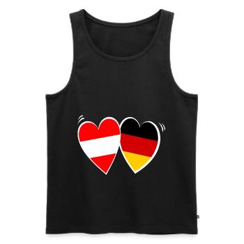 Österreicher Deutsche Liebe - Männer Premium Bio Tank Top - Schwarz - Vorne - AI Model Male 178 light (178cm)