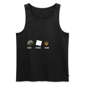 Rock Paper Rank - Men's Premium Organic Tank Top - black - Front - AI Model Male 178 light (178cm)