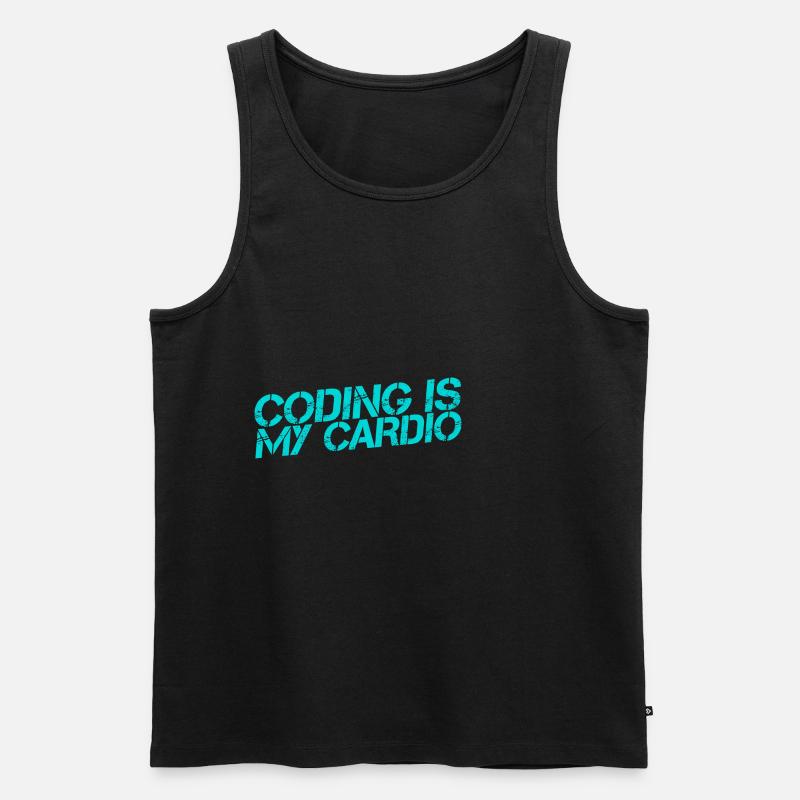 Coding Is My Cardio 3 - Männer Premium Bio Tank Top - Schwarz