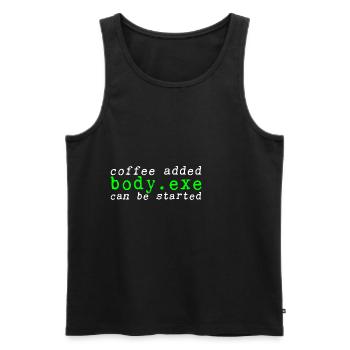 Coffee Added Body.exe Can Be Started 2 - Männer Premium Bio Tank Top - Schwarz - Vorne - AI Model Male 178 light (178cm)
