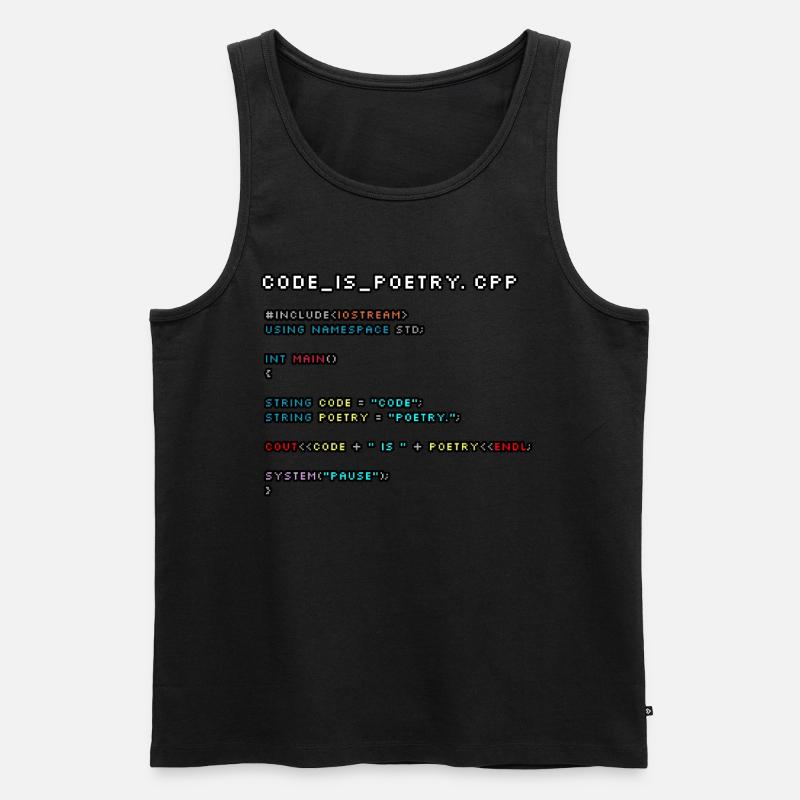 Code ist Poesie.CPP - Männer Premium Bio Tank Top - Schwarz