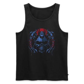 SKUL Red Blue - Men's Premium Organic Tank Top - black - Front - AI Model Male 178 light (178cm)