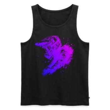 Damen Radfahrer Mountainbike Herren MTB Radfahren - Männer Premium Bio Tank Top - Schwarz - Vorne - Michal (187cm)
