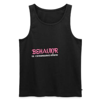 Le comportement est la communication 17 - Débardeur bio Premium Homme - noir - Devant - Michal (187cm)