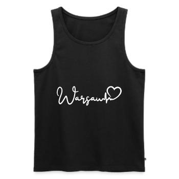 Warsaw Poland Warsaw heartbeat - Men's Premium Organic Tank Top - black - Front - AI Model Male 178 light (178cm)