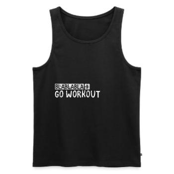 Blablabla Go Workout 3 - Men's Premium Organic Tank Top - black - Front - AI Model Male 178 light (178cm)