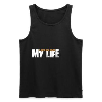A Juice Box Saved My Life 10 - Men's Premium Organic Tank Top - black - Front - AI Model Male 178 light (178cm)
