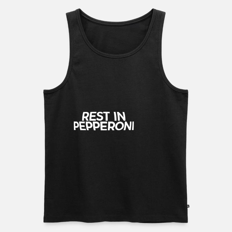 Rest In Pepperoni - Männer Premium Bio Tank Top - Schwarz