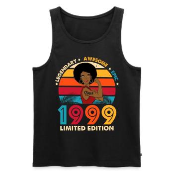 Geburtstag 1999 Afro Woman Limited Edition - Männer Premium Bio Tank Top - Schwarz - Vorne - AI Model Male 178 light (178cm)