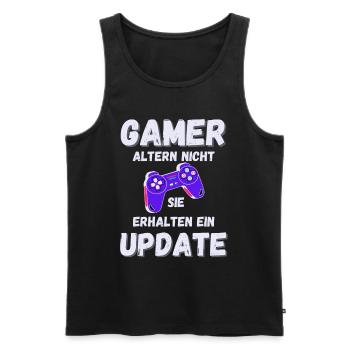 GAMER Lustiger Spruch Gaming Update - Männer Premium Bio Tank Top - Schwarz - Vorne - Michal (187cm)