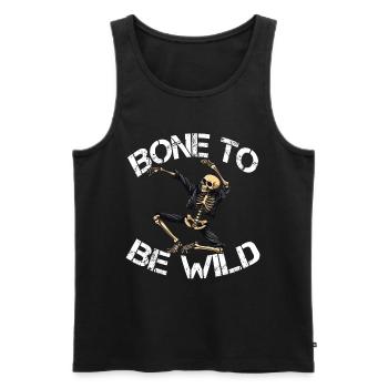 BONE TO BE WILD Skeleton Dancing - Men's Premium Organic Tank Top - black - Front - AI Model Male 178 light (178cm)