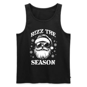 Santa Claus Rizz The Season Merry Christmas - Men's Premium Organic Tank Top - black - Front - Michal (187cm)