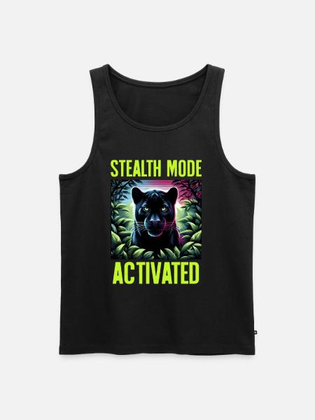 Stealth Mode aktivert Panther Jungle Animal Lover - Premium økologisk Tanktop for menn - svart