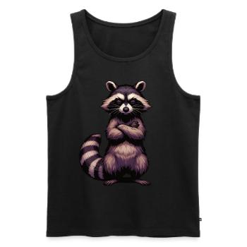 raccoon raccoons forest animal funny raccoon - Men's Premium Organic Tank Top - black - Front - Michal (187cm)