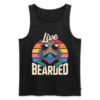 Live Bearded! Bearded Dragon Reptile Terraristics - Men's Premium Organic Tank Top - black - Front - AI Model Male 178 light (178cm)