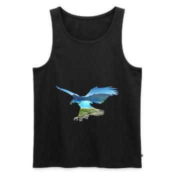 Lac Adler montagnes - Débardeur bio Premium Homme - noir - Devant - AI Model Male 178 light (178cm)