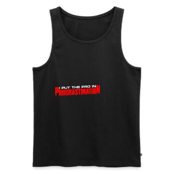 I Put The Pro In Procrastination 11 - Männer Premium Bio Tank Top - Schwarz - Vorne - AI Model Male 178 light (178cm)