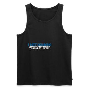 I Quit Drinking Yesterday But Tonight 4 - Men's Premium Organic Tank Top - black - Front - AI Model Male 178 light (178cm)