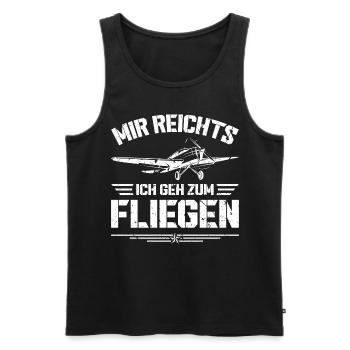 Flugzeug Flieger Piloten - Männer Premium Bio Tank Top - Schwarz - Vorne - AI Model Male 178 light (178cm)