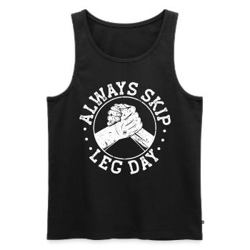 Skip Leg Day Lustiges Arm Wrestle Armdrücken - Männer Premium Bio Tank Top - Schwarz - Vorne - AI Model Male 178 light (178cm)