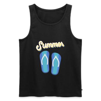 Summer Flip Flops - Männer Premium Bio Tank Top - Schwarz - Vorne - AI Model Male 178 light (178cm)