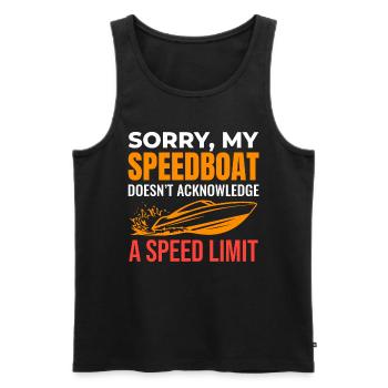Speedboat Racing Humor für Bootsbegeisterte - Männer Premium Bio Tank Top - Schwarz - Vorne - Michal (187cm)