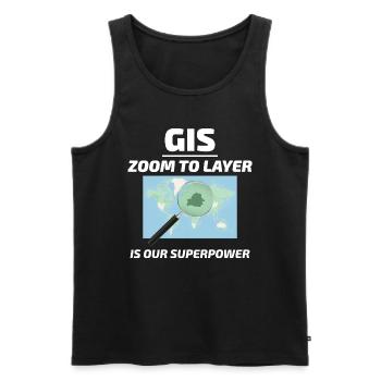 GIS Zoom to Layer Mapping Geospatial Tech - Männer Premium Bio Tank Top - Schwarz - Vorne - AI Model Male 178 light (178cm)