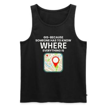 SIG où tout est localisation sur la carte - Débardeur bio Premium Homme - noir - Devant - AI Model Male 178 light (178cm)